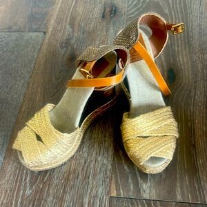 Tory Burch wedges, worn excellent condition